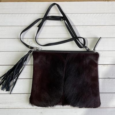 Tas Gemma springbok wijn rood zwart 29x23cm