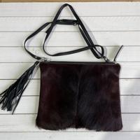 Tas Gemma springbok wijn rood zwart 29x23cm