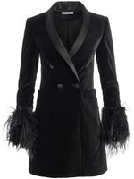 alice + olivia robe courte Latoya bordée de plumes - Noir - thumbnail