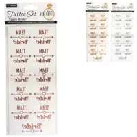 Tattoo set team bride 18 cm 3 assorti set van 11 | 24 stuks