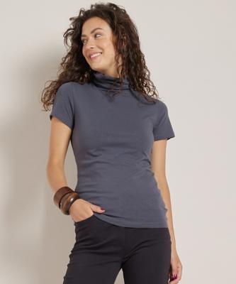 basic top met korte mouw en col