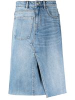 Tory Burch jupe en jean à design structuré - Bleu
