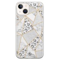 iPhone 13 mini siliconen hoesje - Stone & leopard print