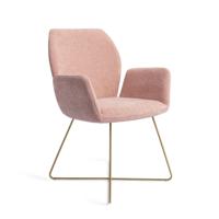 Jesper Home Eetkamerstoel 'Misaki' Cross Gold, kleur Anemone