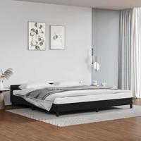 Bedframe met hoofdeinde zonder matras 200x200 cm zwart