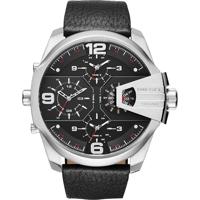 Diesel Heren Uber Chief DZ7376 zwart lederen quartz dress horloge