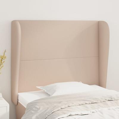 Hoofdbord met randen 93x23x118/128 cm kunstleer cappuccinokleur