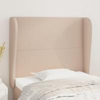 Hoofdbord met randen 93x23x118/128 cm kunstleer cappuccinokleur