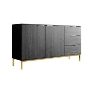 Meubella Dressoir Ponchi - Zwart eiken - 150 cm