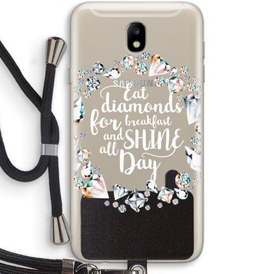 Diamonds: Samsung Galaxy J7 (2017) Transparant Hoesje met koord