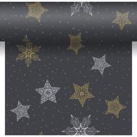 Duni 3-in-1 snowstars black 40x480cm