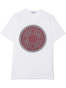 Stone Island Junior t-shirt à logo imprimé - Blanc