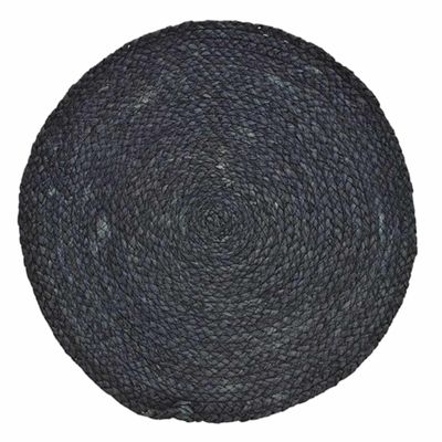1x Placemats rond zwart rotan 38 cm