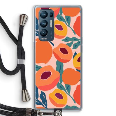 Perzik: Oppo Find X3 Neo Transparant Hoesje met koord