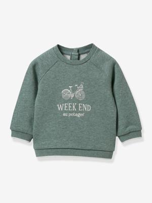 Geborduurde sweater baby - biologisch katoen - CYRILLUS blauwgroen