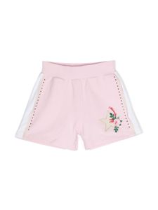 Monnalisa short à fleurs brodées - Rose