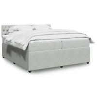 Boxspring met matras fluweel lichtgrijs 200x200 cm