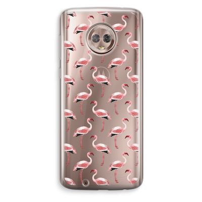 Flamingoprint groen: Motorola Moto G6 Transparant Hoesje
