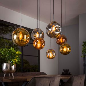 LifestyleFurn Hanglamp 'Yair' Glas, 7-lamps