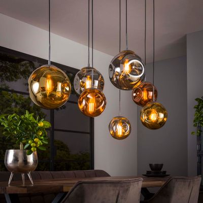 LifestyleFurn Hanglamp 'Yair' Glas, 7-lamps