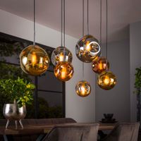 LifestyleFurn Hanglamp 'Yair' Glas, 7-lamps