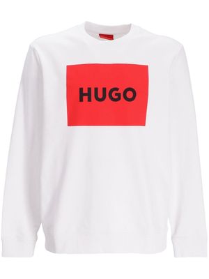 HUGO sweat en coton à logo imprimé - Blanc