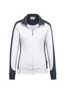 Hakro 277 Women's sweat jacket Contrast MIKRALINAR® - White/Anthracite - 3XL - thumbnail