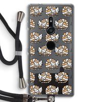 Slapende poes: Sony Xperia XZ2 Transparant Hoesje met koord