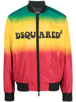DSQUARED2 veste zippée à logo imprimé - Vert