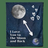 Valentijn Fleecedeken I Love you to the Moon and back - Pillow Buddies