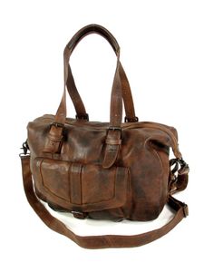 Leren heren weekender Bruin