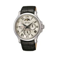 Horlogeband Seiko 5D88-0AD0 / SRX007P1 / L083011J0 Leder Zwart 20mm