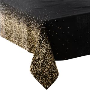 Kerst tafellakens/tafelkleden - 2x - zwart/goud - 140 x 360 cm - rechthoekig