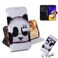 Panda patroon gekleurde tekening horizontale Flip lederen case voor ASUS Zenfone 5Z ZS620KL/Zenfone 5 ZE620KL met houder & card slots & portemonnee