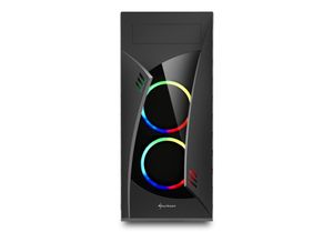 Sharkoon NIGHT SHARK RGB tower behuizing 2x USB-A 2.0, 2x USB-A 3.2 (5 Gbit/s), 2x Audio, Window-kit