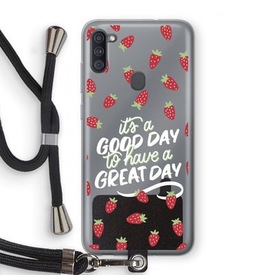 Don't forget to have a great day: Samsung Galaxy A11 Transparant Hoesje met koord