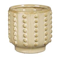 Bloempot - boaz - gebobbeld - beige - 13 x 14 cm