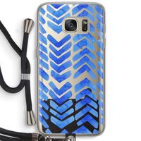 Blauwe pijlen: Samsung Galaxy S7 Transparant Hoesje met koord