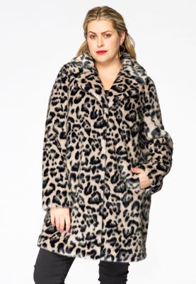 Yoek Mantel fur | Grijs | Maat 54