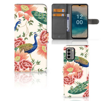 Telefoonhoesje met Pasjes voor Nokia G22 Pink Peacock