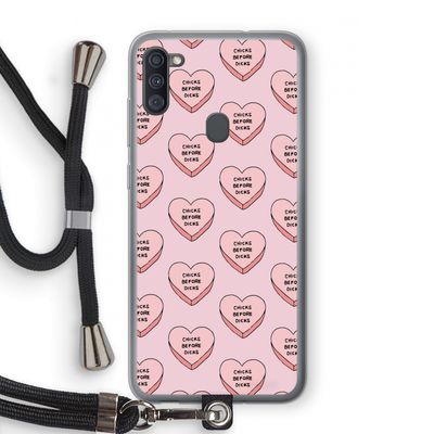 Chicks before dicks: Samsung Galaxy A11 Transparant Hoesje met koord