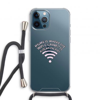Home Is Where The Wifi Is: iPhone 12 Pro Transparant Hoesje met koord
