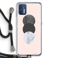 Marmeren cirkels: Motorola Moto G9 Plus Transparant Hoesje met koord