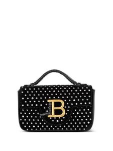 Balmain mini sac B-Buzz à effet velours - Noir