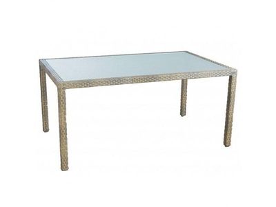 Tuintafel Valetta II - Cappuccino - Plat vlechtwerk