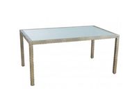 Tuintafel Valetta II - Cappuccino - Plat vlechtwerk