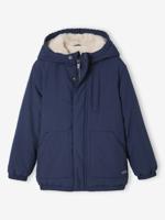 Ripstop parka met imitatiebontvoering voor jongens marineblauw Ripstop parka met imitatiebontvoering voor jongens marineblauw