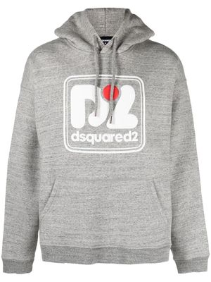 DSQUARED2 hoodie en coton à logo imprimé - Gris