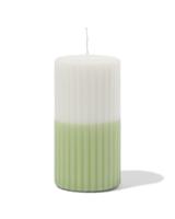 HEMA Stompkaars ⌀7x13cm ribbel ivoor-lichtgroen (lichtgroen)