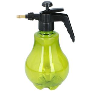 Plantenspuit met hoge druk sproeier - kunststof - 1.4 liter - zwart/groen - spuitkop